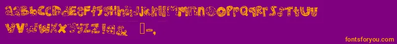 Mhvsunkisseddolphin Font – Orange Fonts on Purple Background