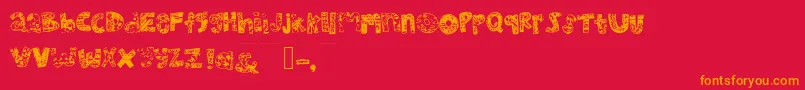 Mhvsunkisseddolphin Font – Orange Fonts on Red Background