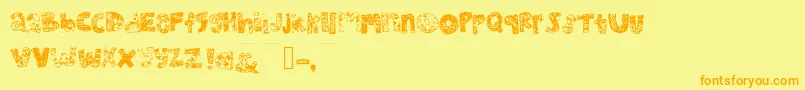 Mhvsunkisseddolphin Font – Orange Fonts on Yellow Background