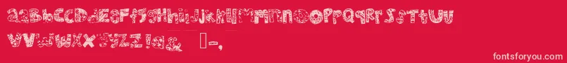 Mhvsunkisseddolphin Font – Pink Fonts on Red Background