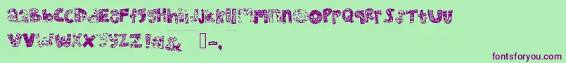 Mhvsunkisseddolphin Font – Purple Fonts on Green Background