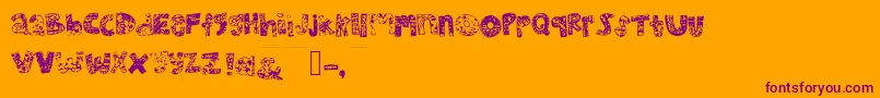 Mhvsunkisseddolphin Font – Purple Fonts on Orange Background