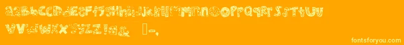 Mhvsunkisseddolphin Font – Yellow Fonts on Orange Background