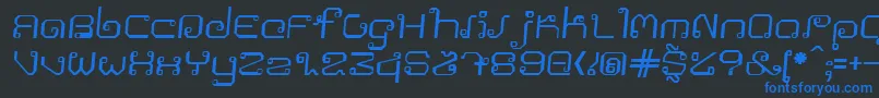 Khmeritalic Font – Blue Fonts on Black Background