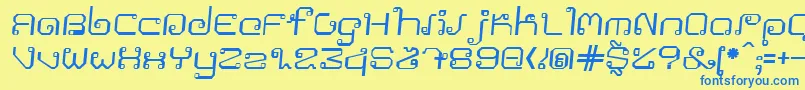 Khmeritalic Font – Blue Fonts on Yellow Background