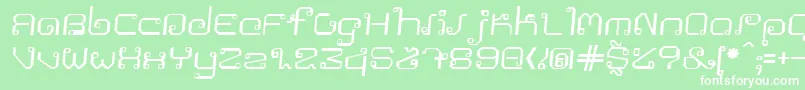 フォントKhmeritalic – 緑の背景に白い文字