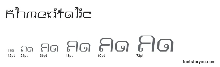 Größen der Schriftart Khmeritalic