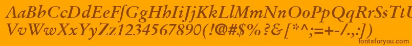 StempelGaramondLtBoldItalic Font – Brown Fonts on Orange Background