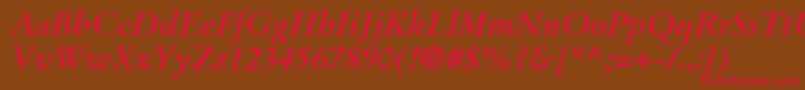 StempelGaramondLtBoldItalic Font – Red Fonts on Brown Background