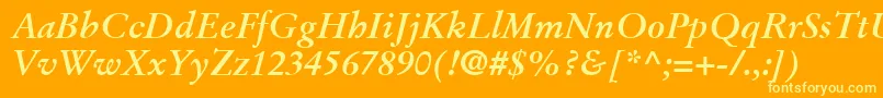 StempelGaramondLtBoldItalic Font – Yellow Fonts on Orange Background