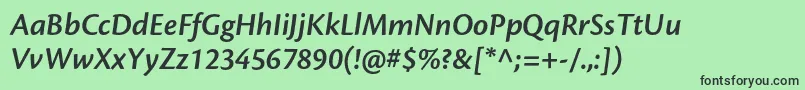 CronosproSemiboldsubhit Font – Black Fonts on Green Background