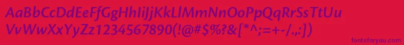 CronosproSemiboldsubhit Font – Purple Fonts on Red Background