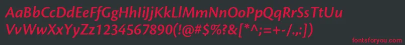 CronosproSemiboldsubhit Font – Red Fonts on Black Background