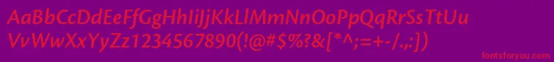 CronosproSemiboldsubhit Font – Red Fonts on Purple Background