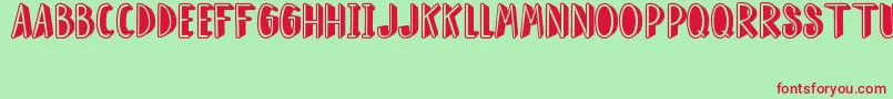 SuperHeroDocall Font – Red Fonts on Green Background