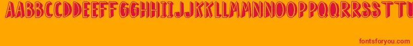 SuperHeroDocall Font – Red Fonts on Orange Background