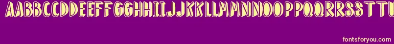 Fonte SuperHeroDocall – fontes amarelas em um fundo roxo