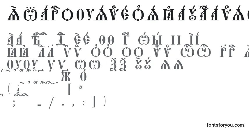 Schriftart StarouspenskayaCapsUcsSpacedout – Alphabet, Zahlen, spezielle Symbole
