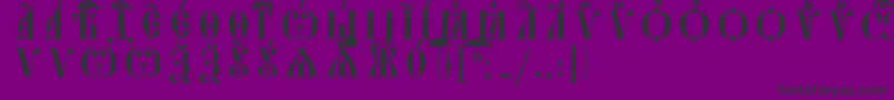 StarouspenskayaCapsUcsSpacedout-Schriftart – Schwarze Schriften auf violettem Hintergrund