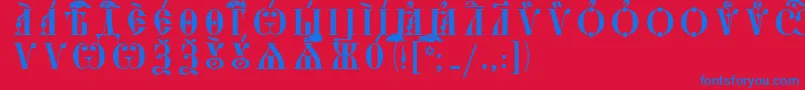 StarouspenskayaCapsUcsSpacedout Font – Blue Fonts on Red Background