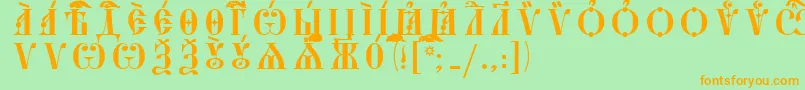 StarouspenskayaCapsUcsSpacedout Font – Orange Fonts on Green Background