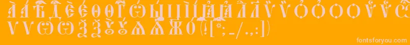 StarouspenskayaCapsUcsSpacedout Font – Pink Fonts on Orange Background