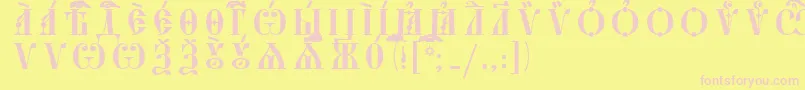 StarouspenskayaCapsUcsSpacedout Font – Pink Fonts on Yellow Background