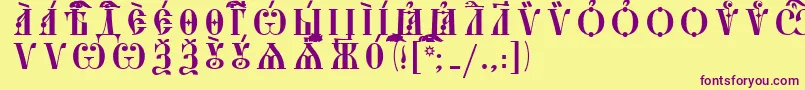 En savoir plus sur la police StarouspenskayaCapsUcsSpacedout Police StarouspenskayaCapsUcsSpacedout – polices violettes sur fond jaune