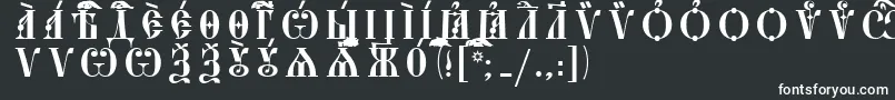 Шрифт StarouspenskayaCapsUcsSpacedout – белые шрифты на чёрном фоне