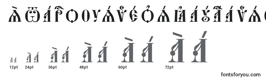 Größen der Schriftart StarouspenskayaCapsUcsSpacedout