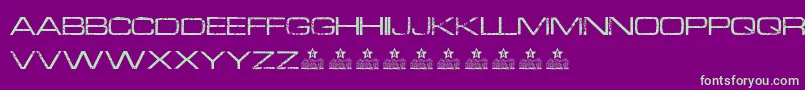 AuroraPersonalUse-Schriftart – Grüne Schriften auf violettem Hintergrund