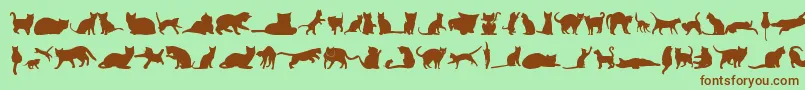 KittyCatsTfb Font – Brown Fonts on Green Background