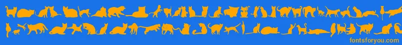 KittyCatsTfb Font – Orange Fonts on Blue Background