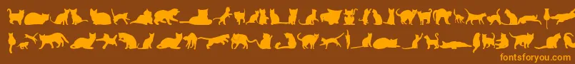 KittyCatsTfb Font – Orange Fonts on Brown Background