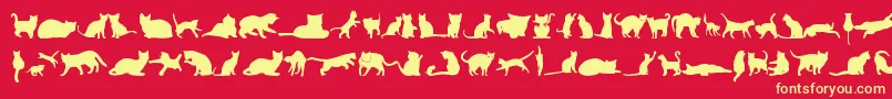 KittyCatsTfb Font – Yellow Fonts on Red Background