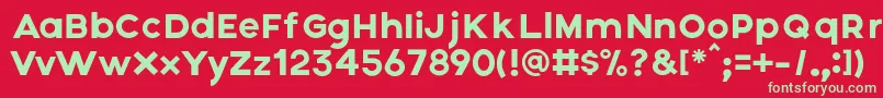 Axis Font – Green Fonts on Red Background