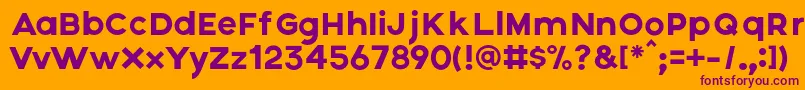 Axis Font – Purple Fonts on Orange Background