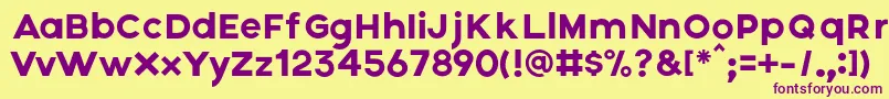 Axis Font – Purple Fonts on Yellow Background