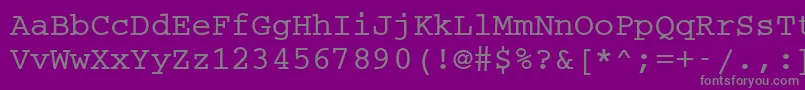 フォントCc50016m – 紫の背景に灰色の文字