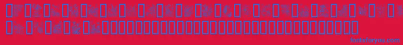 フォントFlowerAndFairyAlphabet – 赤い背景に青い文字
