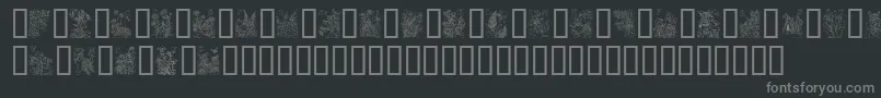 フォントFlowerAndFairyAlphabet – 黒い背景に灰色の文字