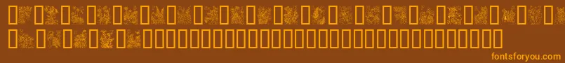 FlowerAndFairyAlphabet Font – Orange Fonts on Brown Background