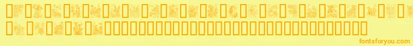 FlowerAndFairyAlphabet Font – Orange Fonts on Yellow Background