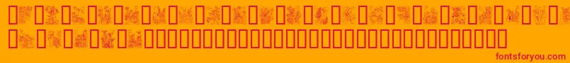FlowerAndFairyAlphabet Font – Red Fonts on Orange Background