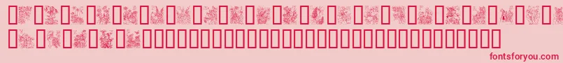 FlowerAndFairyAlphabet Font – Red Fonts on Pink Background