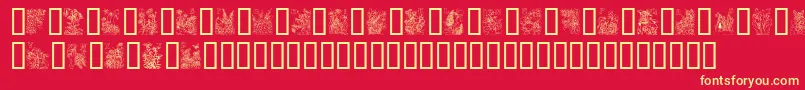 FlowerAndFairyAlphabet Font – Yellow Fonts on Red Background