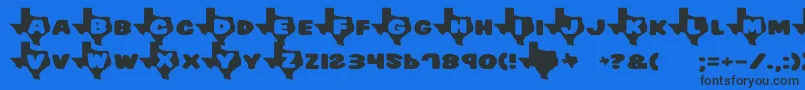 Texas7 Font – Black Fonts on Blue Background