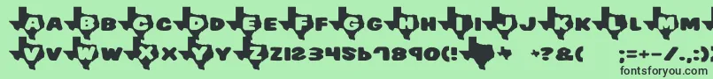 フォントTexas7 – 緑の背景に黒い文字