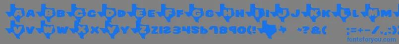 フォントTexas7 – 灰色の背景に青い文字