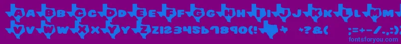 Texas7 Font – Blue Fonts on Purple Background